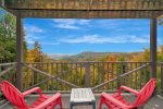 Fall is a delightful time of year on Ski Mountain- Downstairs Master Bedroom Deck View.